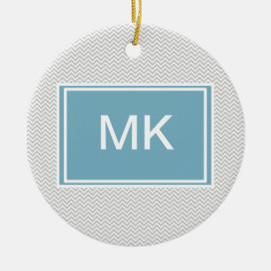 Ornamento De Cerâmica Ziguezague cinzento simples