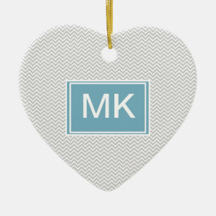 Ornamento De Cerâmica Ziguezague cinzento simples