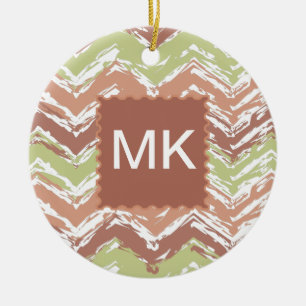 Ornamento De Cerâmica Ziguezague de Chevron do Scribble da especiaria