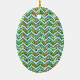 Ornamento De Cerâmica Ziguezague do vitral