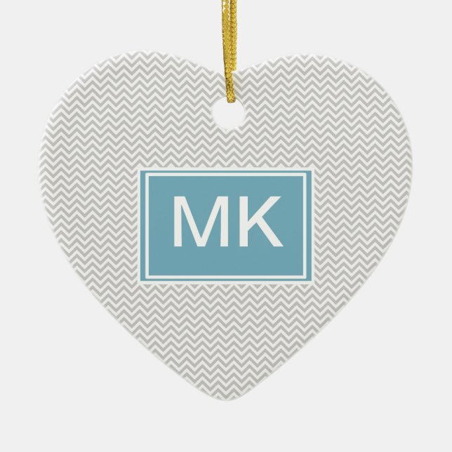 Ornamento De Cerâmica ZigZag de Cinzas simples (Frente)