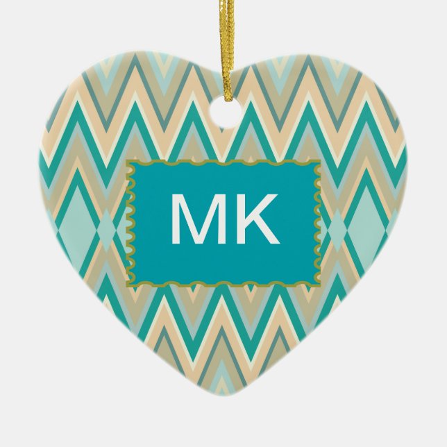 Ornamento De Cerâmica zigzag-phones diagonais (Frente)