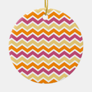 Ornamento De Cerâmica ZigZag tribal vibrante