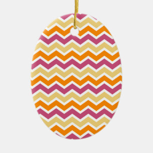 Ornamento De Cerâmica ZigZag tribal vibrante