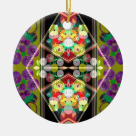 Ornamento De Cerâmica Zinnias Roxo