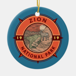 Ornamento De Cerâmica Zion National Park Bighorn Shep Compass