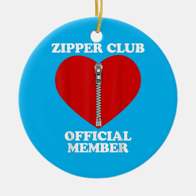 Ornamento De Cerâmica Zipper Club Heart Surgery Recovery Open Heart (Frente)