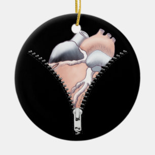 Ornamento De Cerâmica Zipper Heart