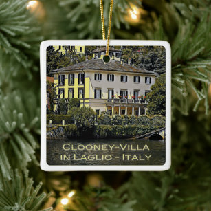 Ornamento De Cerâmica zLMD116 CLOONEY-VILLA Laglio Lake Como,