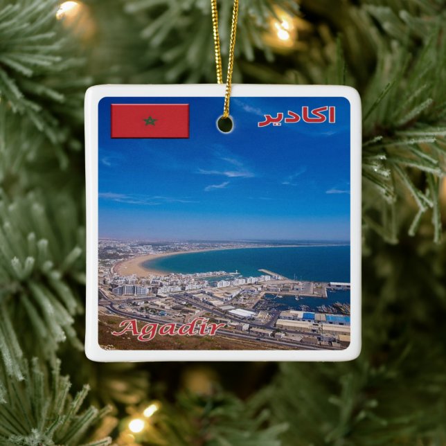 Ornamento De Cerâmica zMA026 AGADIR, Marrocos, África, (Árvore)