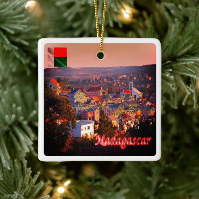 Ornamento De Cerâmica zMG003 MADAGASCAR, Sunset, África (Árvore)