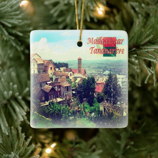 Ornamento De Cerâmica zMG011 TANANARIVE, City High, Madagáscar, (Árvore)