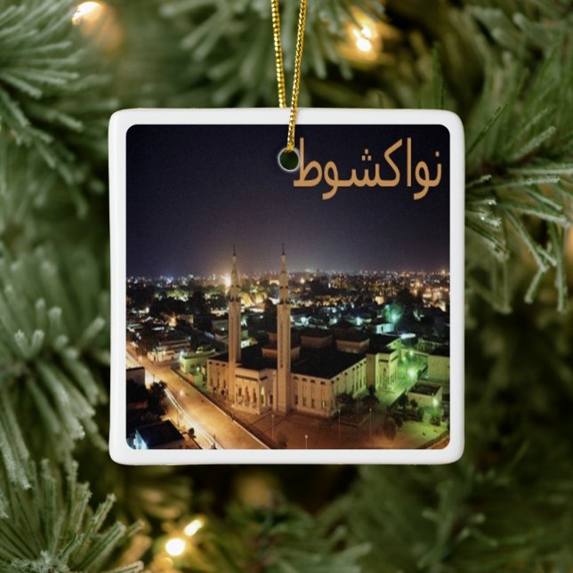 Ornamento De Cerâmica zMR.008 NOUAKCHOTT, Por Noite, Mauritânia, (Árvore)