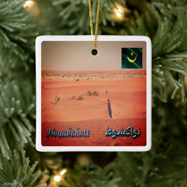 Ornamento De Cerâmica zMR.010 NOUAKCHOTT, Panorama, Mauritânia, (Árvore)