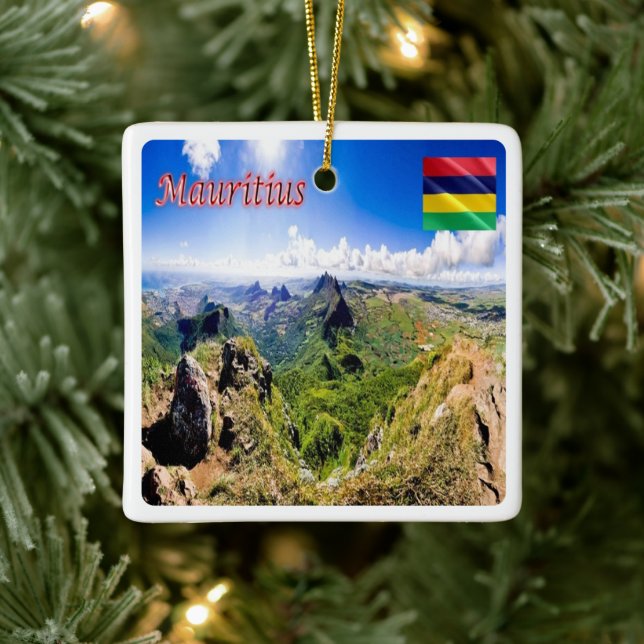 Ornamento De Cerâmica zMU008 MAURITIUS, Panorama, África, geladeira (Árvore)