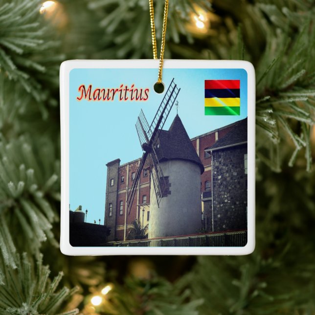 Ornamento De Cerâmica zMU019 MAURITIUS, Windmill, África (Árvore)