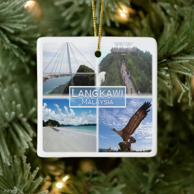 Ornamento De Cerâmica ZMY015 Kedah Beach, LANGKAWI, Malásia, Fridge Mag (Árvore)