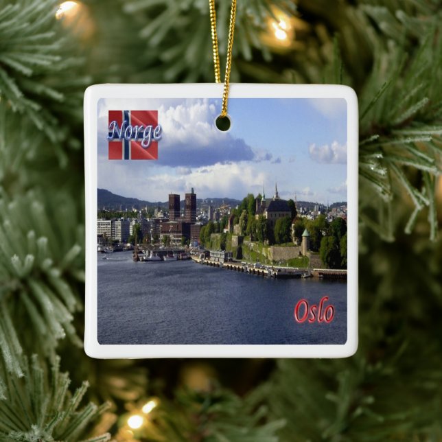 Ornamento De Cerâmica zNO004 OSLO, Noruega, Europa, (Árvore)