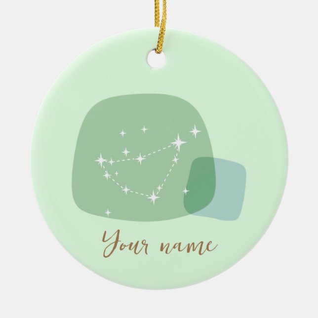 Ornamento De Cerâmica Zodiac Capricorn (Frente)