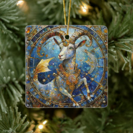 Ornamento De Cerâmica Zodiac - Capricórnio, Caprino do Mar