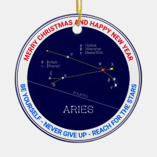 Ornamento De Cerâmica Zodiac Constelação Aries