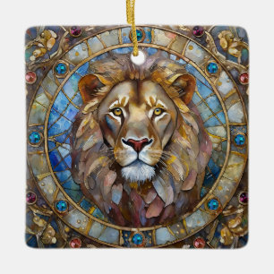 Ornamento De Cerâmica Zodiac - Leão o Leão