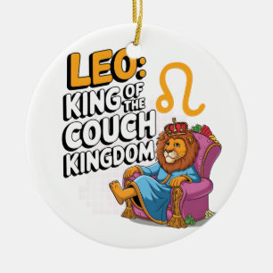 Ornamento De Cerâmica Zodiac Leo design