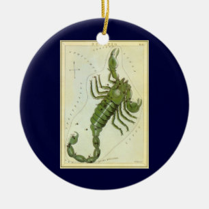 Ornamento De Cerâmica Zodíaco Vintage, Constelação de Escorpião Astrolog