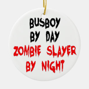 Ornamento De Cerâmica Zombie Slayer Busboy