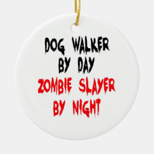 Ornamento De Cerâmica Zombie Slayer Dog Walker