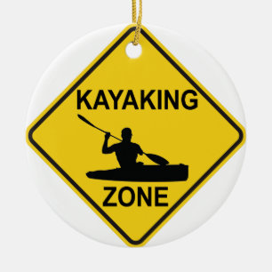 Ornamento De Cerâmica Zona Kayaking