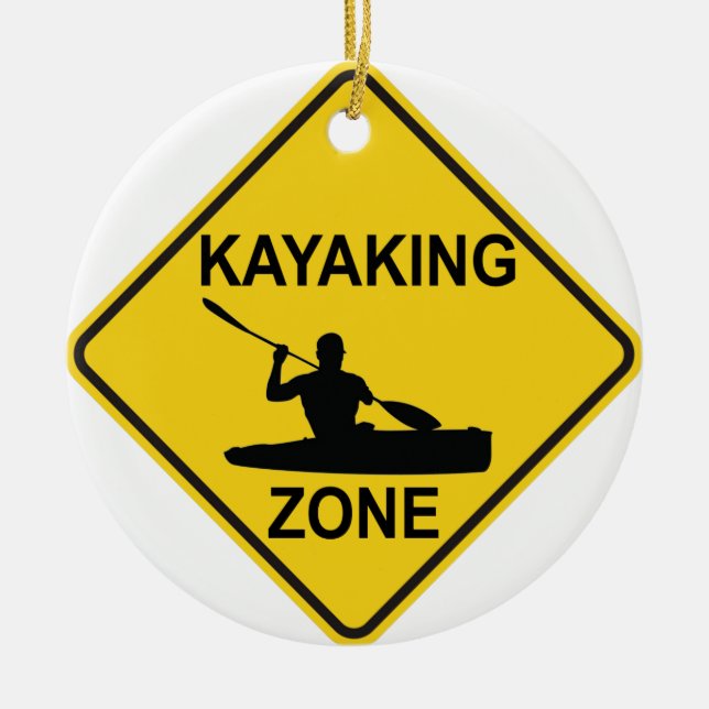 Ornamento De Cerâmica Zona Kayaking (Frente)