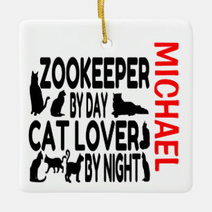 Ornamento De Cerâmica Zookeeper ama Cats CUSTOM