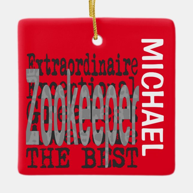 Ornamento De Cerâmica Zookeeper Extraordinaire CUSTOM (Frente)