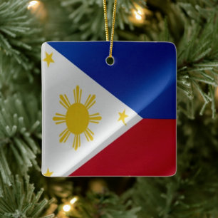 Ornamento De Cerâmica zPH002 acenando nas Filipinas,
