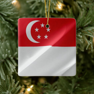 Ornamento De Cerâmica zSG002 acenando Cingapura SLAG Singapura,