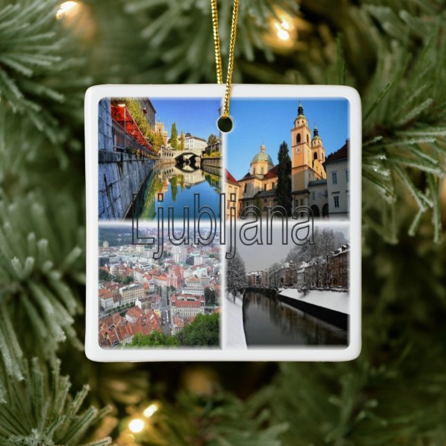 Ornamento De Cerâmica zSI016 LJUBLJANA, Eslovênia, Europa (Árvore)