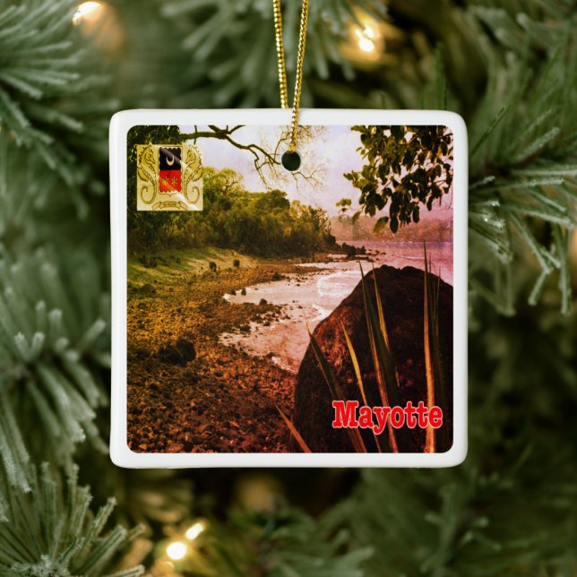 Ornamento De Cerâmica zT003 MAYOTTE, Praia, África, (Árvore)