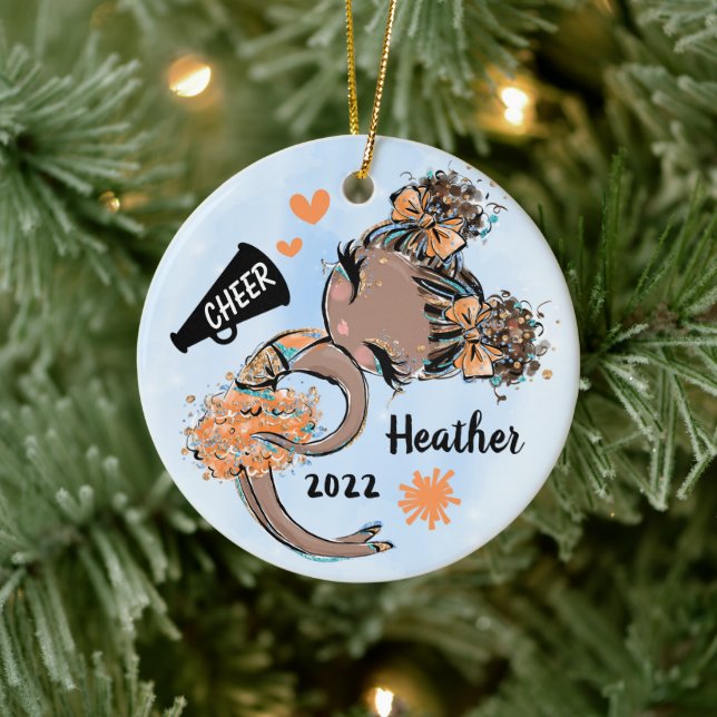 Ornamento de Cheerleader Laranja Escuro Pele e Cab (Árvore)