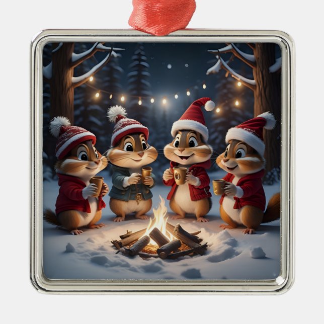Ornamento de Chipmunks de Natal (Frente)