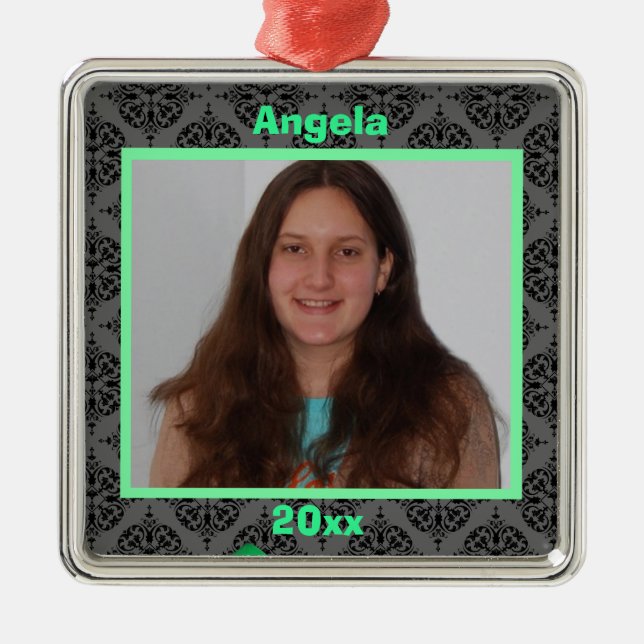 Ornamento De Cinzas E Pretos Verdes (Frente)