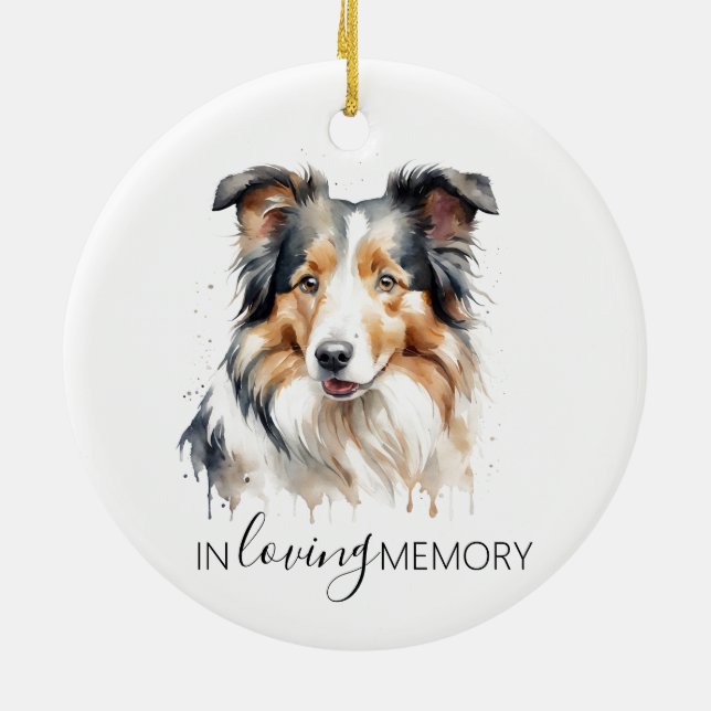 ornamento de coloração aquática memorial Collie (Traseira)