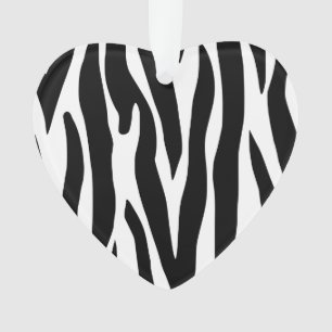 Ornamento de Coração de Impressão Zebra