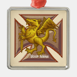 ornamento de Cross Dragon Maltês