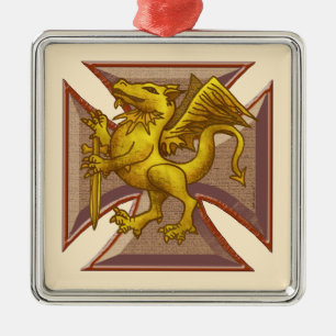 ornamento de Cross Dragon Maltês