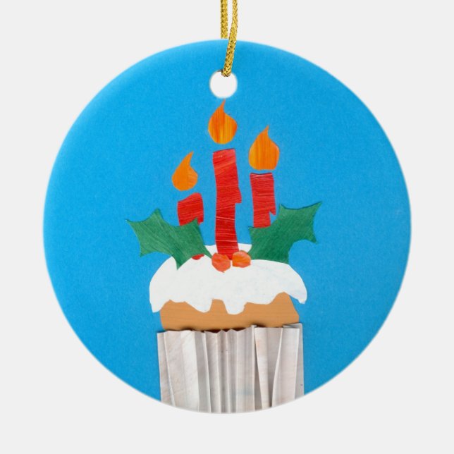 Ornamento de Cupcake de Natal (Frente)