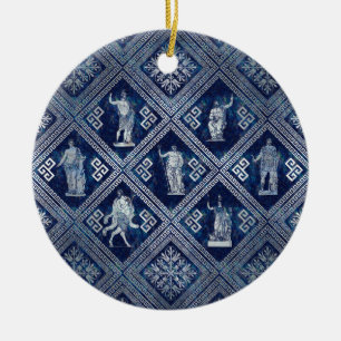 Ornamento de Deidades Gregas e Chave Meander