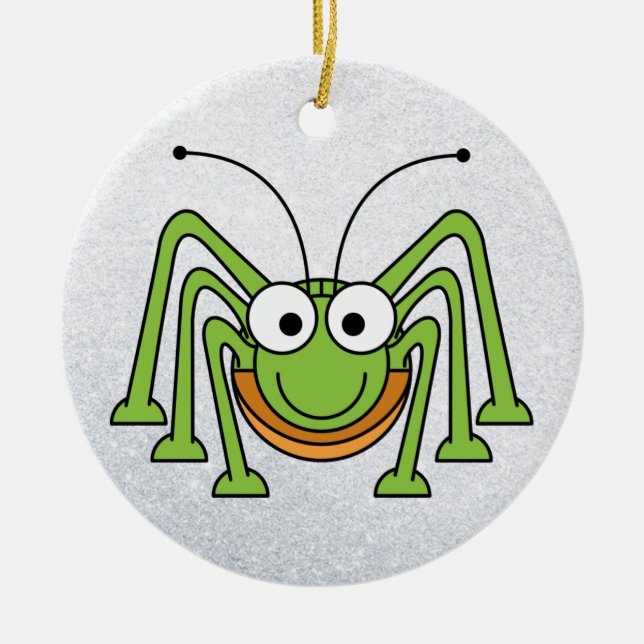 ornamento de desenho animado de gafanhoto (Frente)