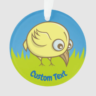 Ornamento de desenho de aves amarelas