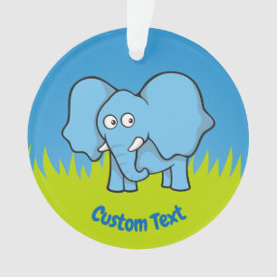 Ornamento de desenho de elefante azul